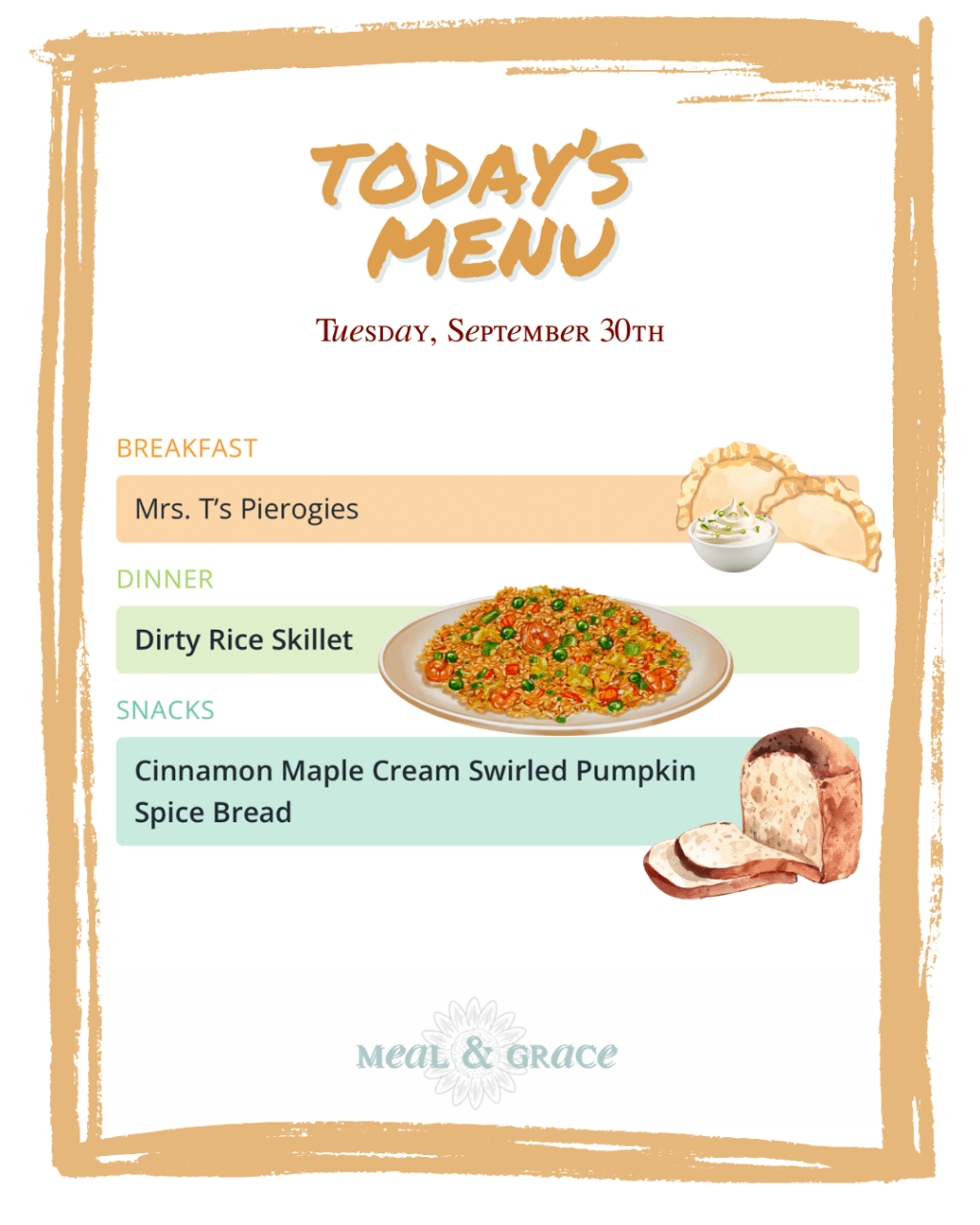 Tuesday, September 30, 2025&nbsp;Menu