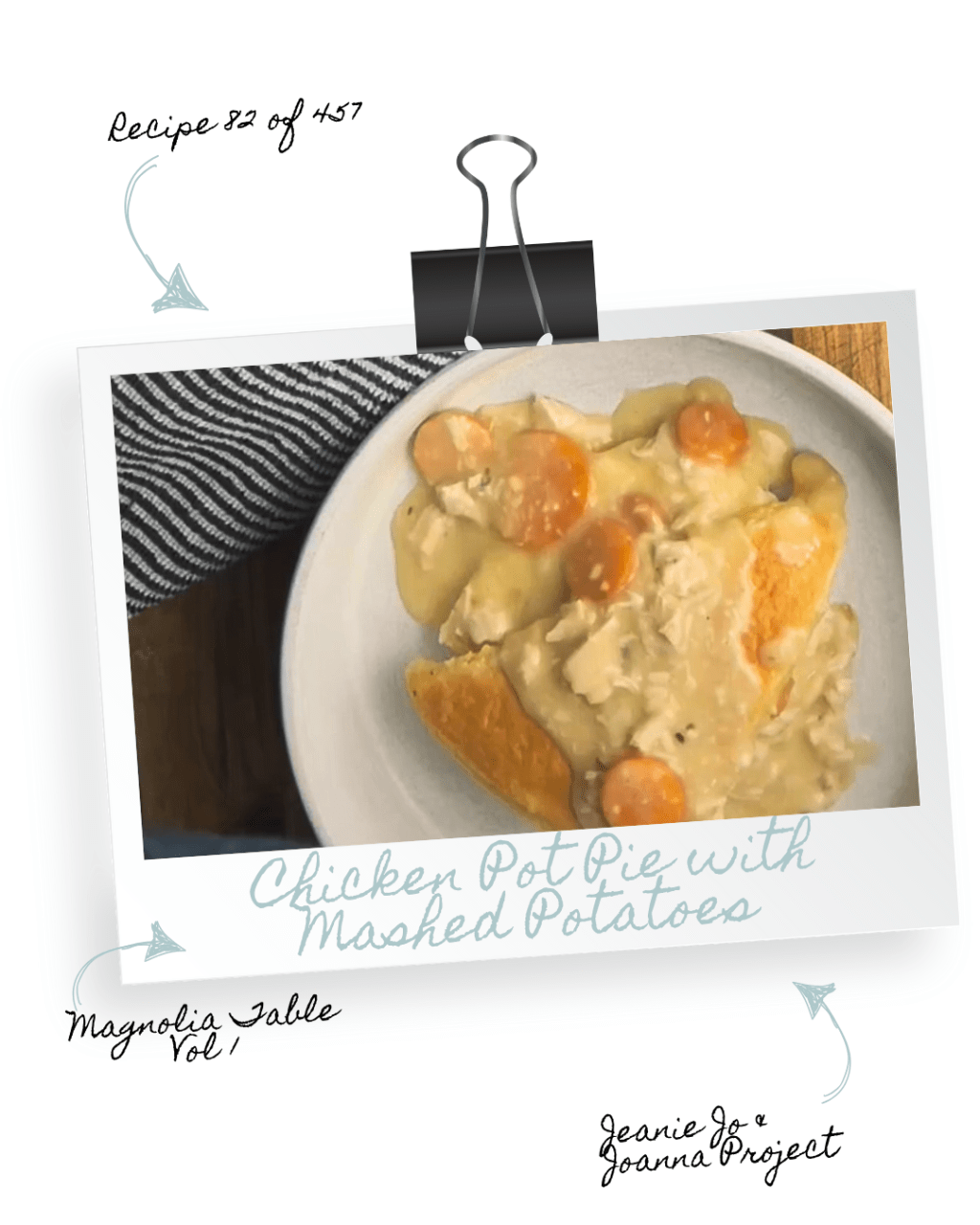 The Jeanie Jo & Joanna Project Recipe 82 of 457: Chicken Pot Pie with Mashed&nbsp;Potatoes