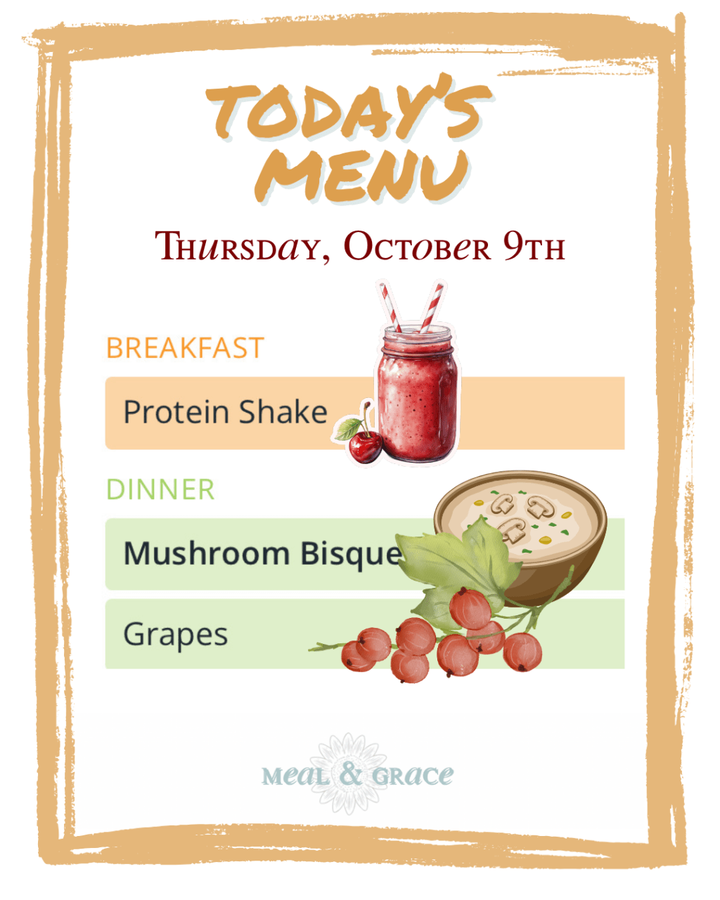 Thursday, October 9, 2025&nbsp;Menu